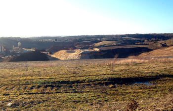 Bryants Lane Pit seen from Overend Green January 2009